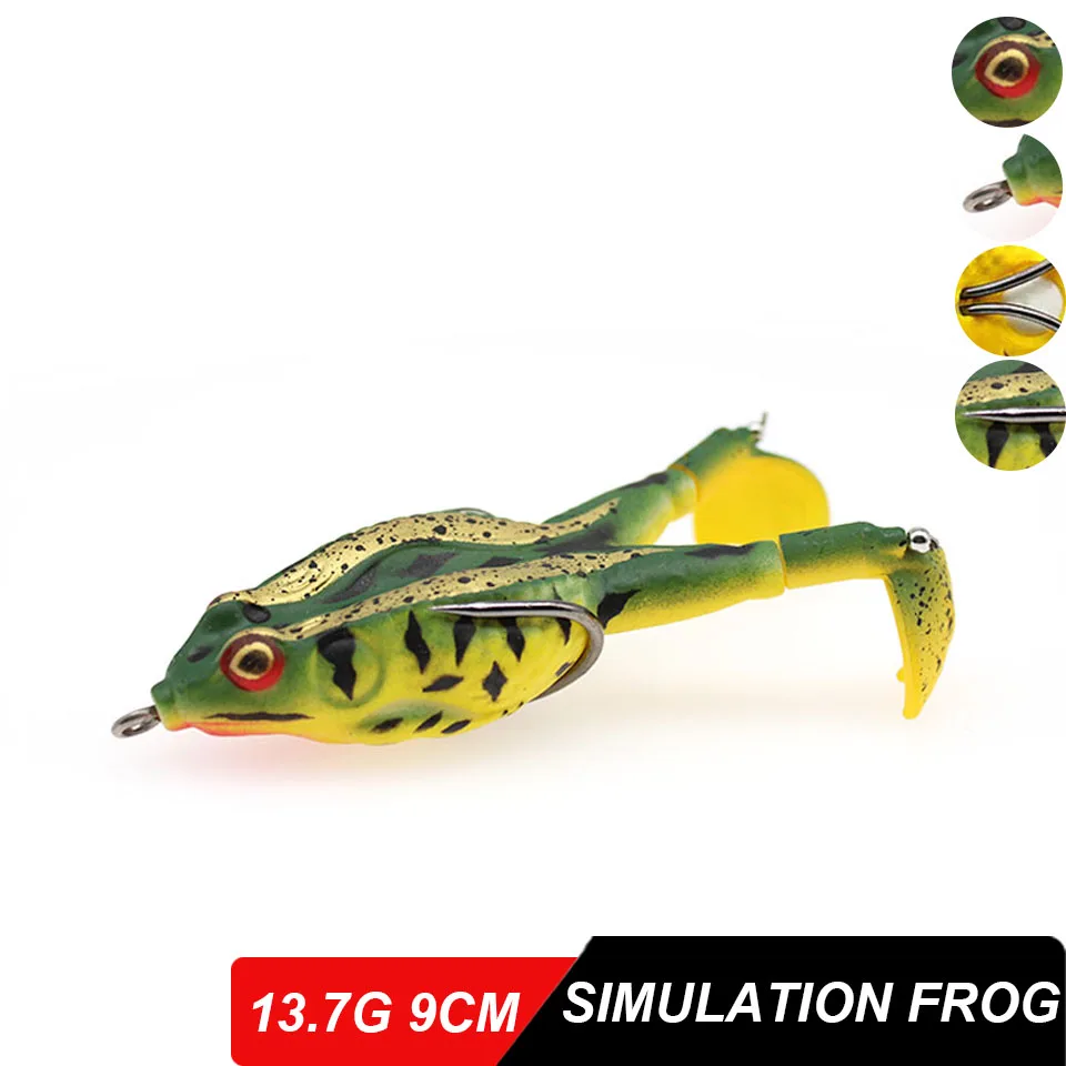 

10 colors peche Rotating legs thunder frog fishing lure 9cm/13.7g floating bionic soft lure carp fishing señuelos de pesca