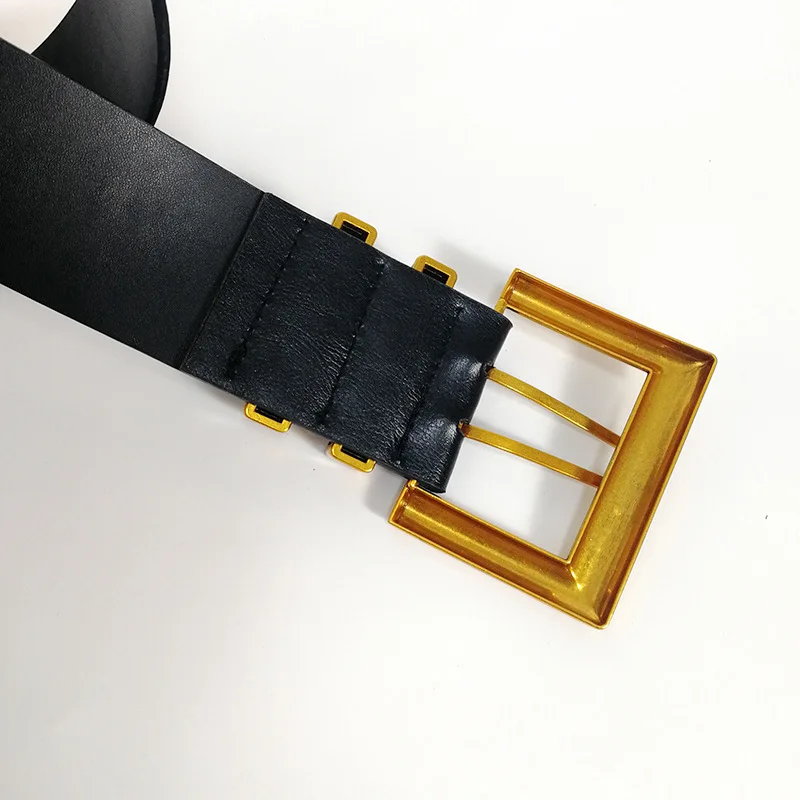 

Fashion Big Brand Belt Women's Waist High Quality Double-Sided PU Leather Belt Coat Instagram Mesh Red Wide Waist Seal