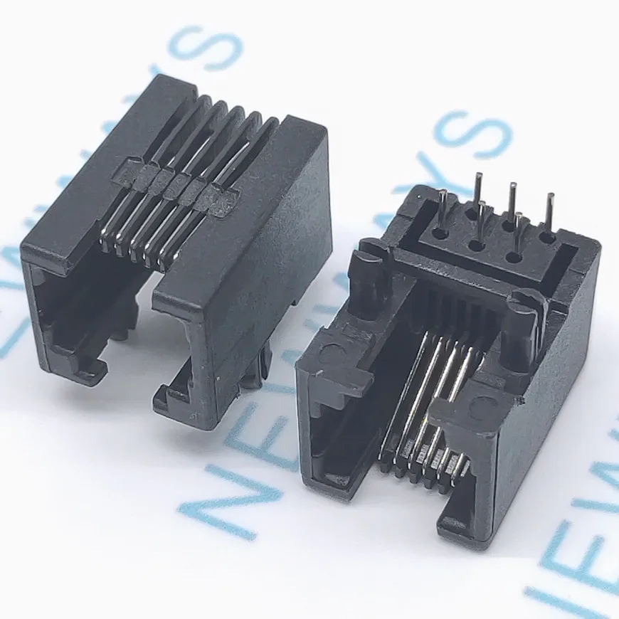 50 шт./лот Rj11 розетка Rj12 телефон 90 градусов 6 контактный Кристальный Женский Разъем