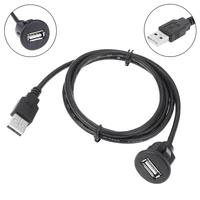 1pc 1m waterproof mount usb 2 0 male to female socket car dashboard audio extension cable extension panel cable