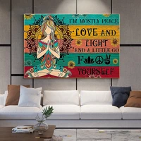 im mostly peace love and light canvas painting poster and prints yoga meditation wall art pictures for living room decor