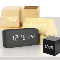 nordic creative wood grain alarm clock silent luminous simple retro bedroom bedside environmental protection ornaments clock