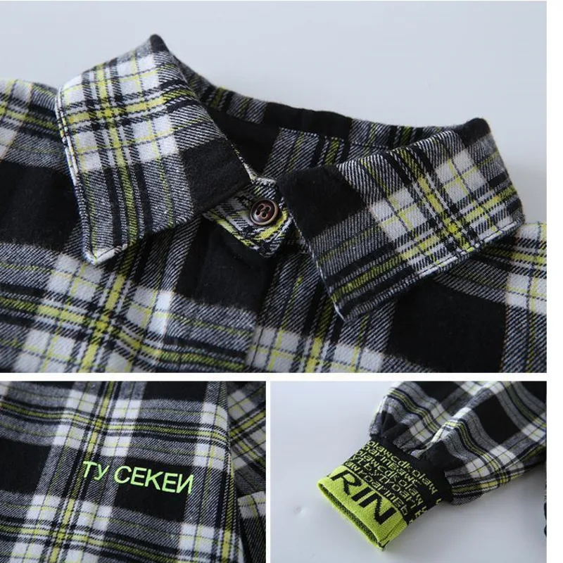 Весенняя 100% хлопковая Свободная блузка в клетку 2021 летняя рубашка полоску