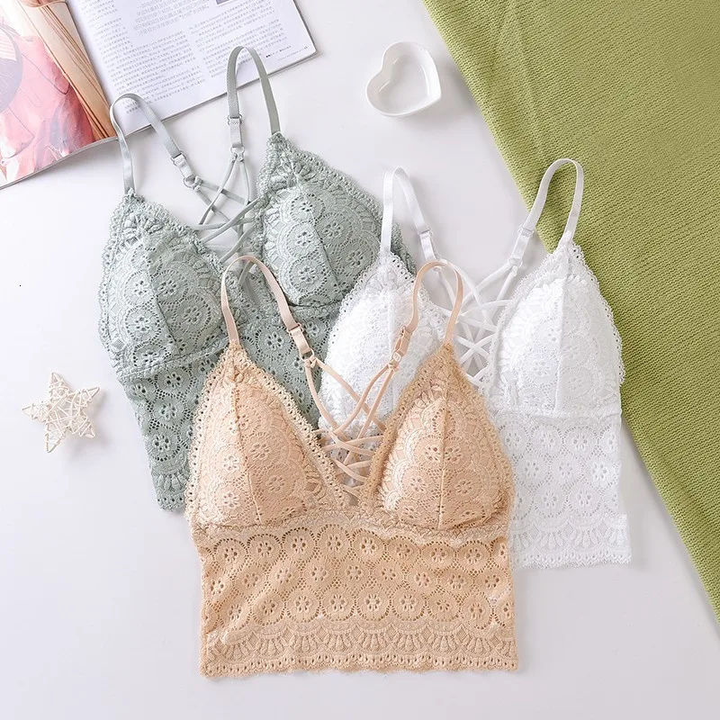 Модные сексуальные кружевные женские топики с перекрещивающимися передними