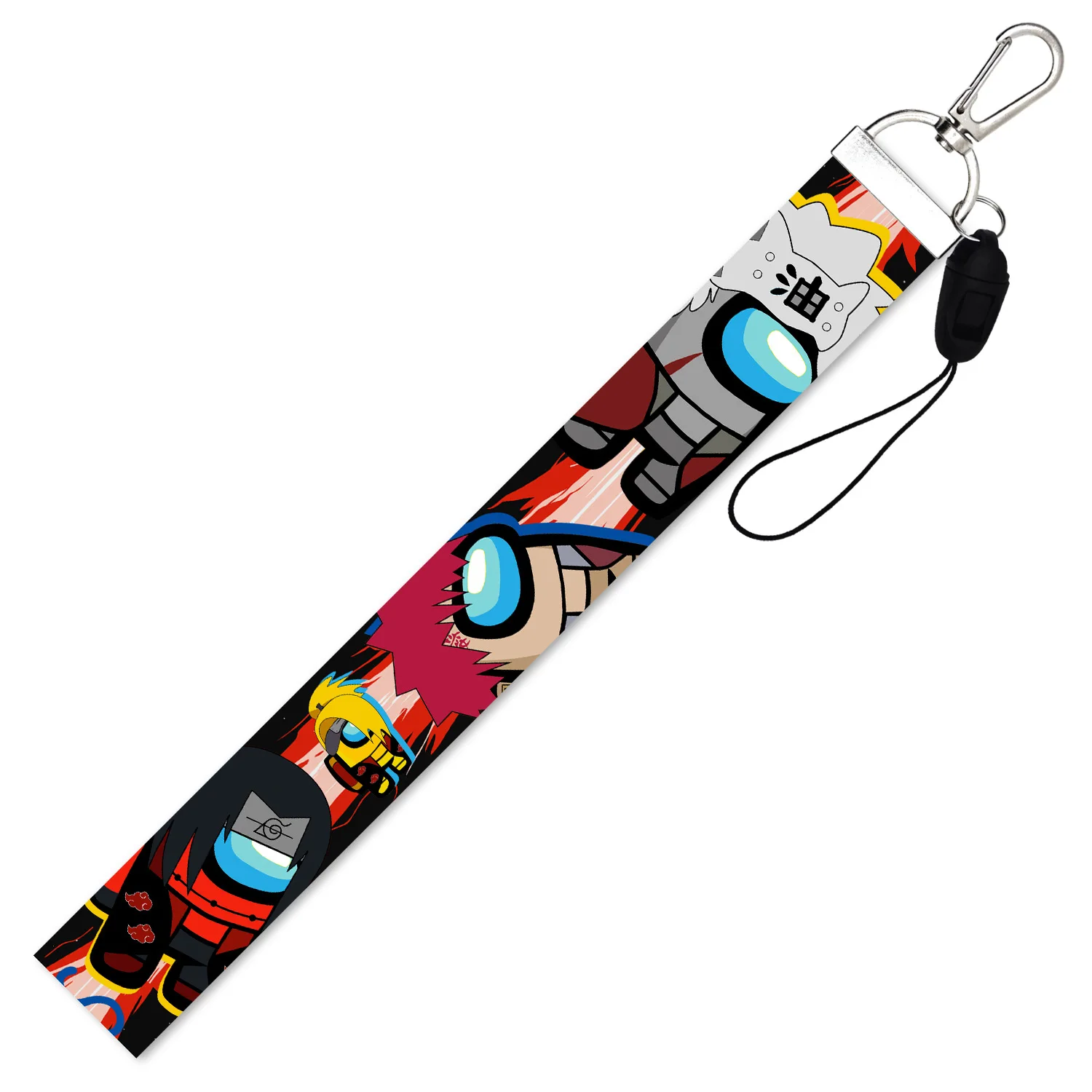 

New Among Us Key Chain Bag Lanyard Mobile Phone Pendant Game Space Werewolf Key Chains Detachable Card Rope Spot Naruto Key Ring