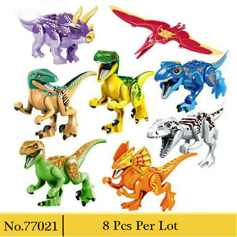 8Pcs Per Set No.2 10925 Юрский припаркованный синий вертолет погоня Кирпичи совместимы с юрские миры Модель Строительный блок DIY игрушки - Цвет: 8Pcs Per Set No.2