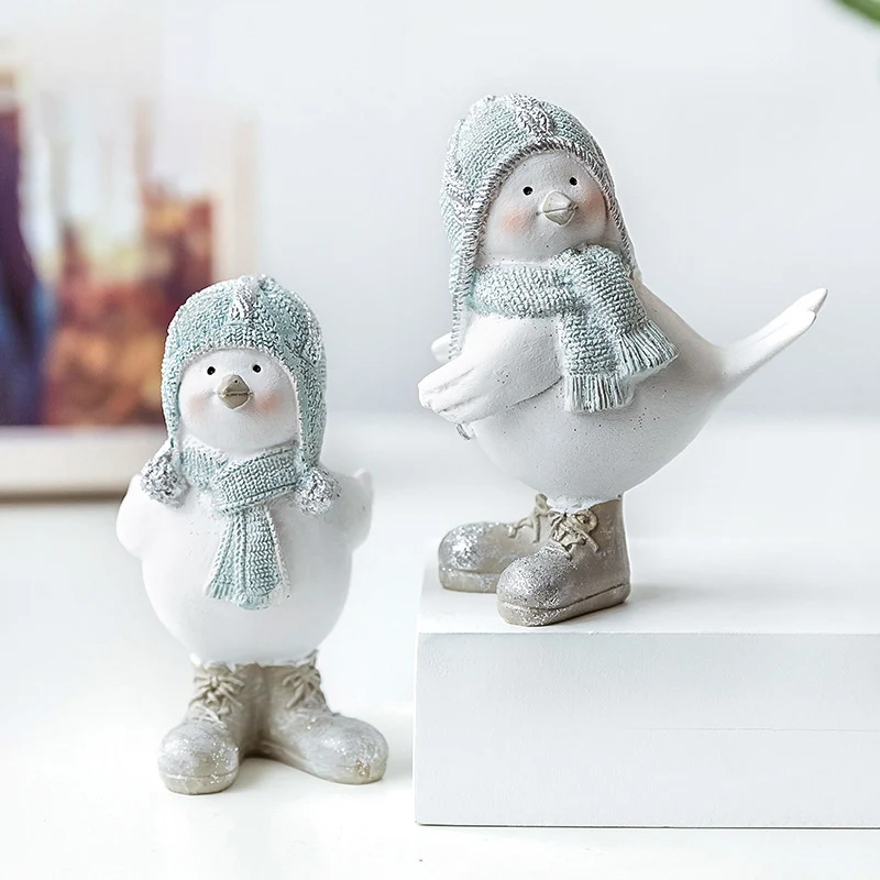 Нордическая птица изделия из смолы модель фигурки Креативные Куклы миниатюры прополка украшение дома аксессуары подарки на день рождения Детские игрушки