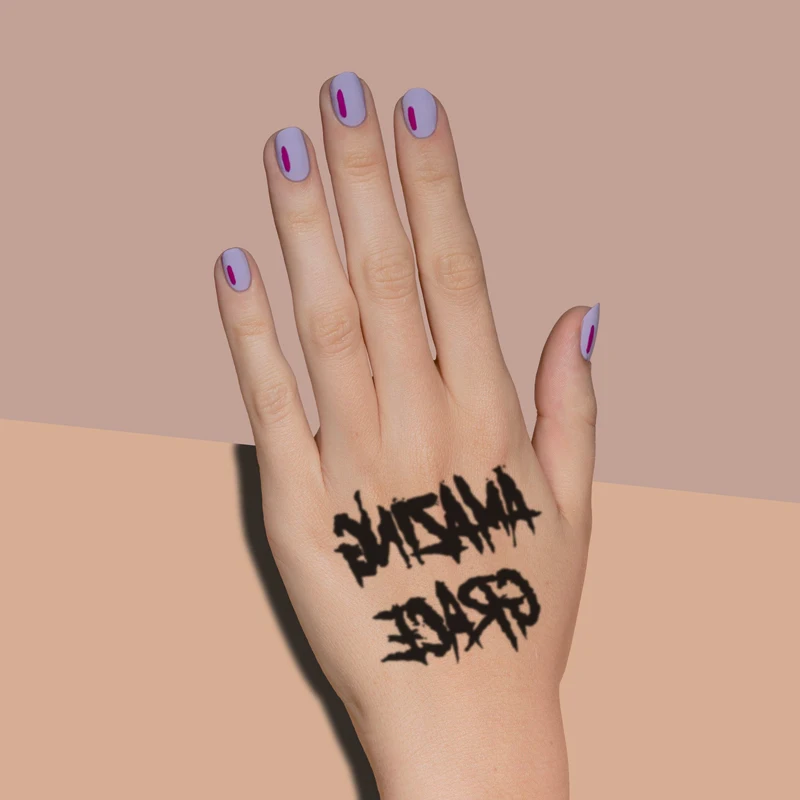 

Waterproof Temporary Tattoo Sticker Black English Alphabet Fake Tattoos Flash Tatoo Arm Hand Chest Neck Body Art for Women Men
