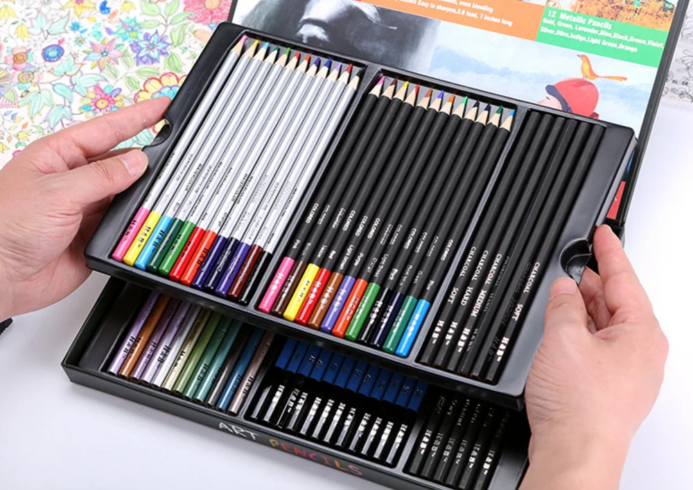 60pc/set sketch color drawing pencil Professional art brush adult kids learning pencils water oil | Канцтовары для офиса и