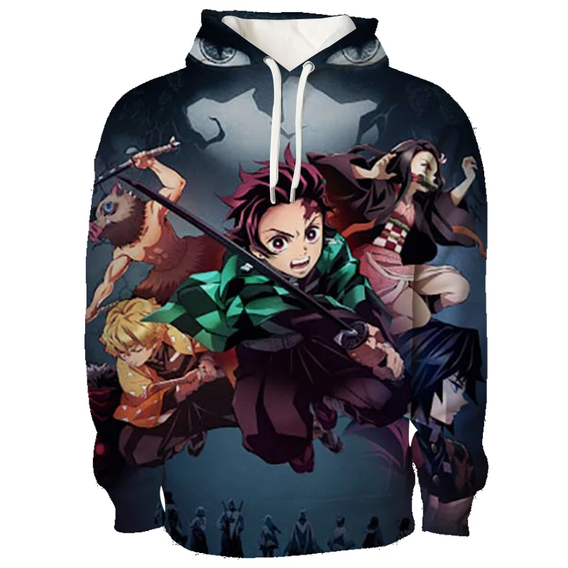 

Demon Slayer Kimetsu No Yaiba 3D Hoodies Anime Men Women Harajuku Hip Hop Streetwear 90s Ulzzang Graphic Boy Girl Casual Coat