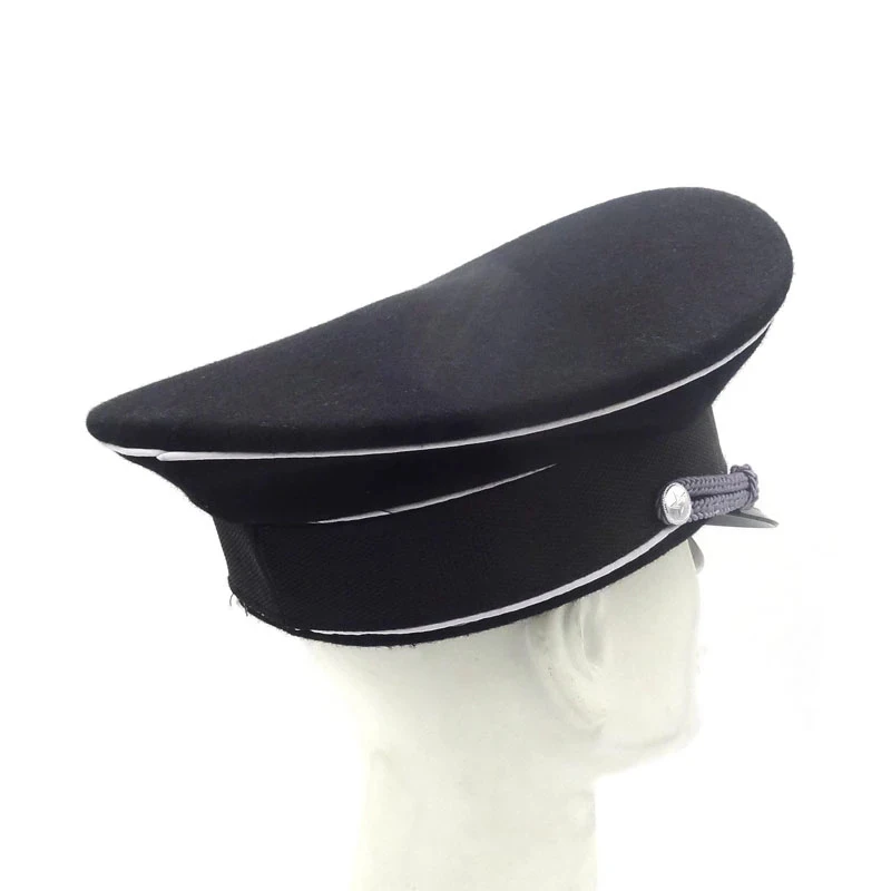 wwii ww2 german elite infantry officer wool hat army visor cap silver cord field black cosplay free global shipping