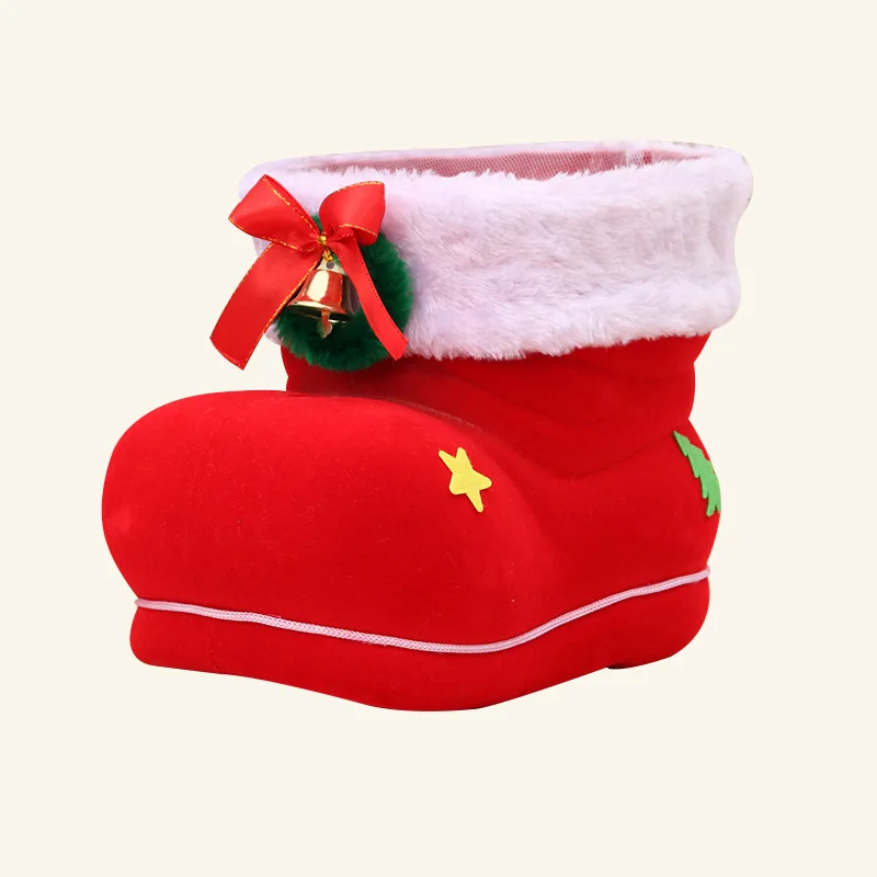 

Super Big Christmas Stockings Decorations Gifts Christmas Candy Boots Cans Christmas Decorations Flocking Boots Christmas Gift