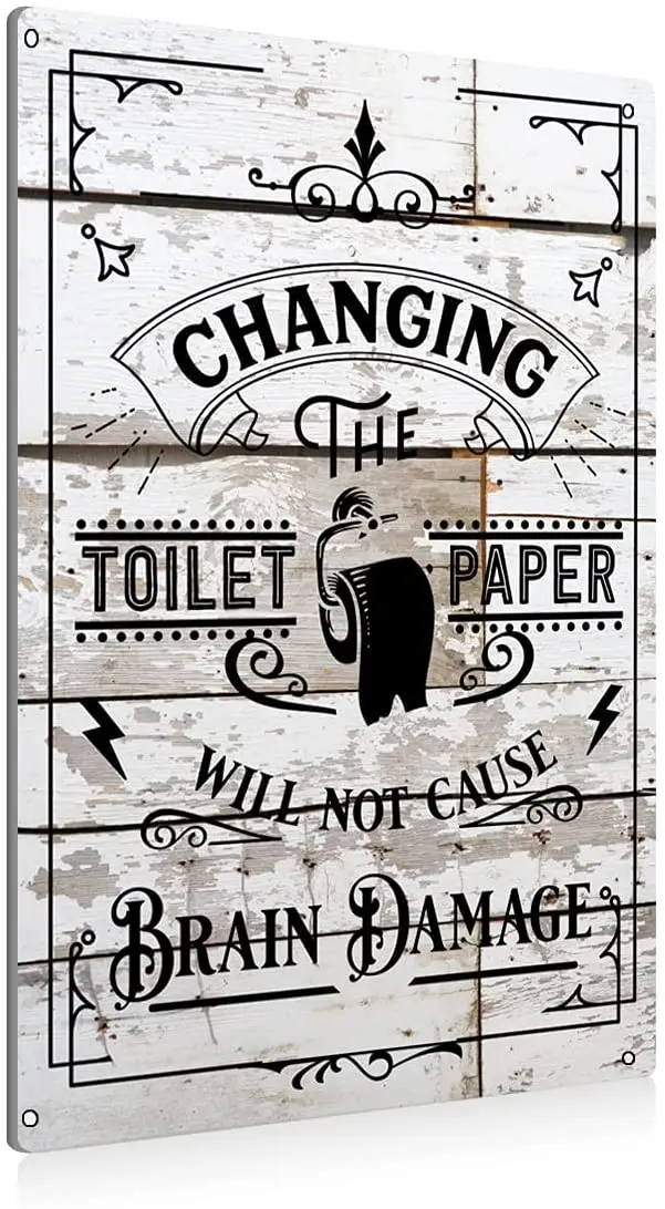 

Metal Tin Sign Farmhouse Toilet Paper Bathroom Quote Tin Sign for Toilet Restroom Washroom Home Decor Gifts 8 X12Inchs