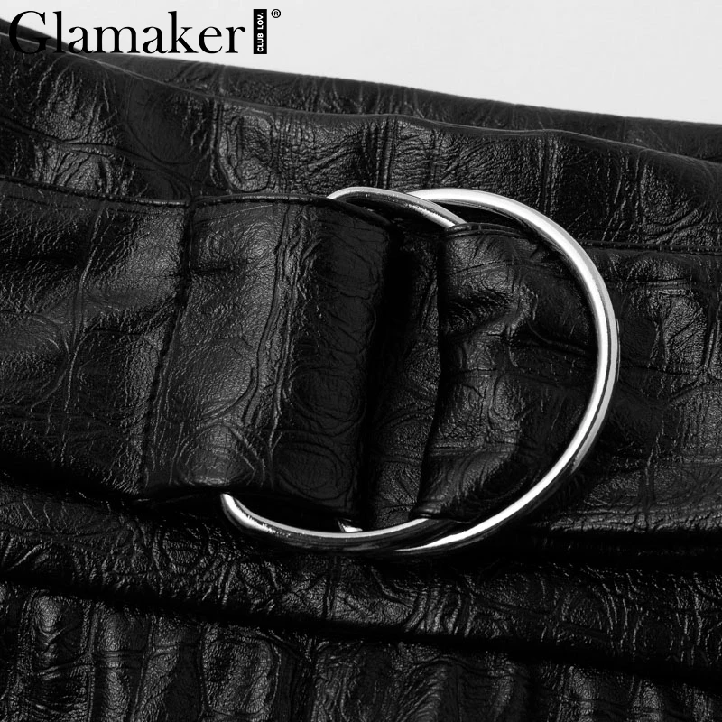 Glamaker, женские обтягивающие брюки и капри из искусственной кожи, уличная одежда, черные брюки, повседневные женские брюки с высокой талией, женские зимние штаны