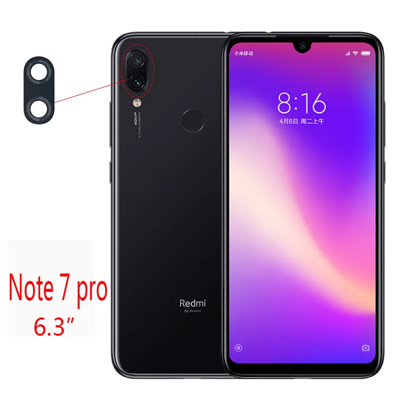 Задний тыловой объектив камеры стеклянный чехол с клейкой лентой для Redmi 7 7A NOTE NOTE7