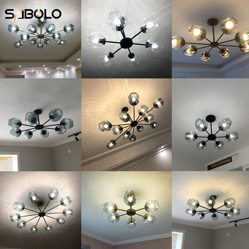 

Modern Pendant Light Nordic Living Room Dining Room Kitchen Light Designer Alloy Home Glass Pendant Lamp