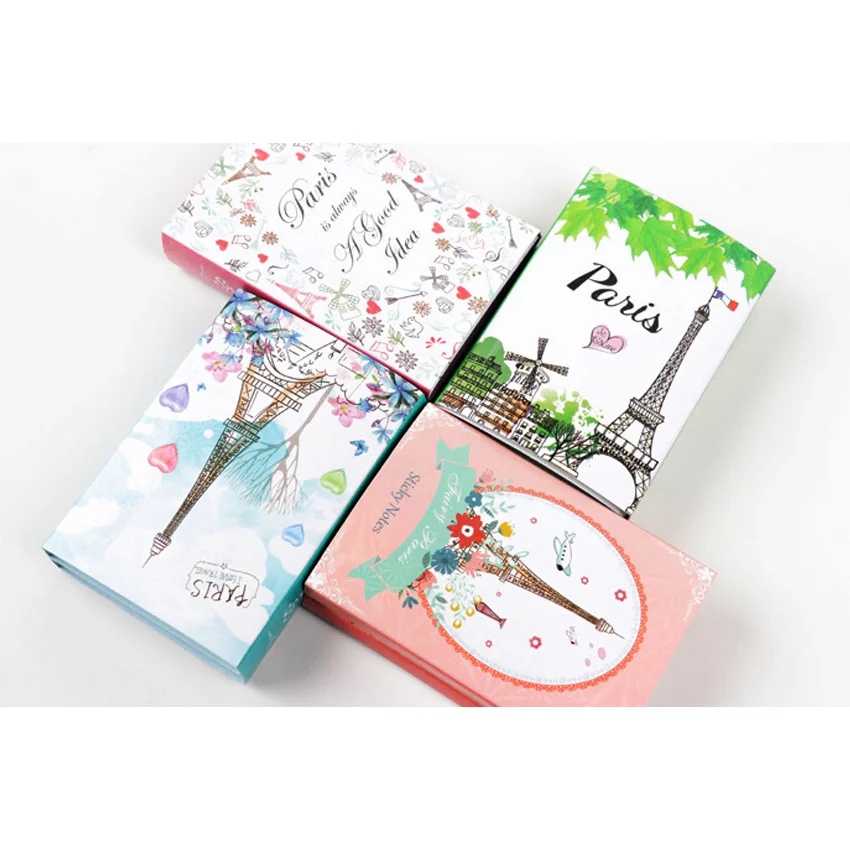 

1pack /lot Lovely Paris Tower 6 Fold Notes Self-Adhesive Sticky Memo Pad N Times Sticky Notes School Stationery