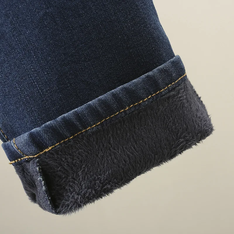 XXS-7XL Большие размеры плюс бархатные теплые джинсы брюки женские Высокая талия