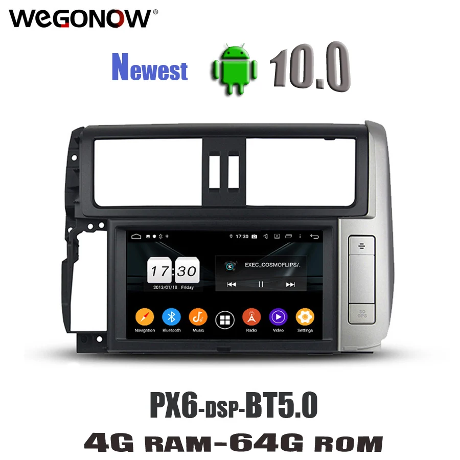 DSP IPS Android 10 0 4G 64G Восьмиядерный автомобильный DVD плеер для Toyota PRADO 2010 2011 2012 2013 Wifi LTE