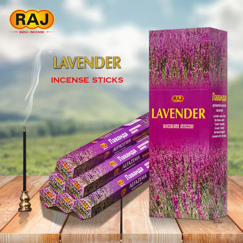 RAJ Natural India Stick Incense Bulk,Lavender Flavor Aroma Therapy,Clean Air Fragrance Relax,Yoga,Meditation,Refresh,Gift Pack