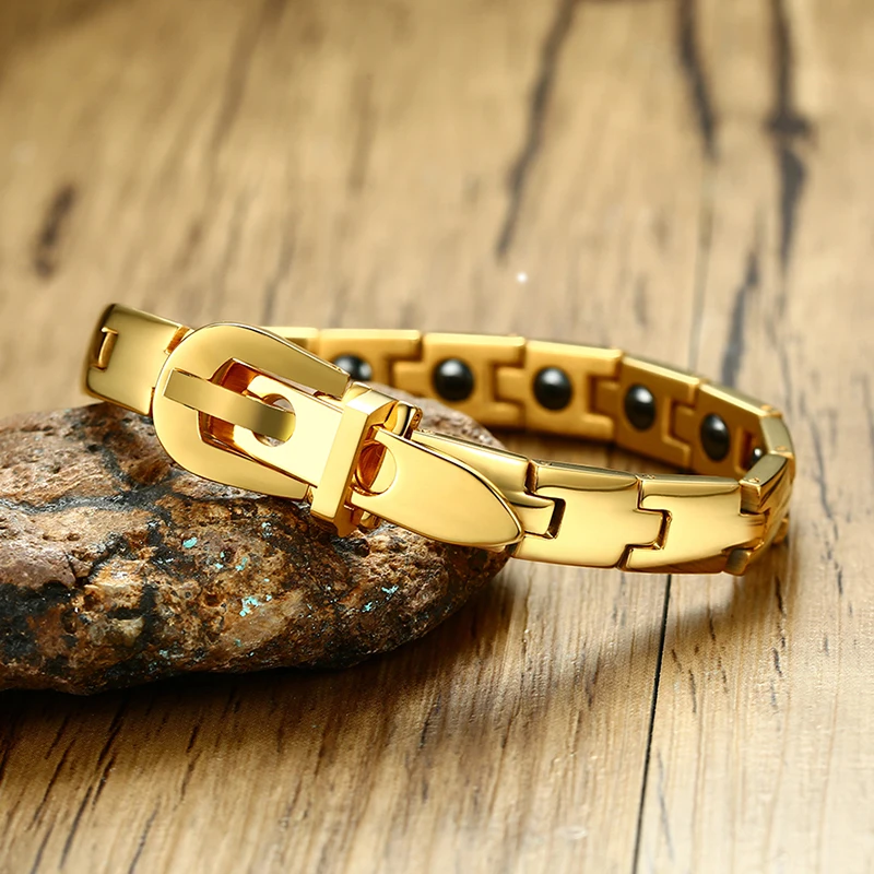 Браслет Vinterly мужской из нержавеющей стали золотого цвета цепочка