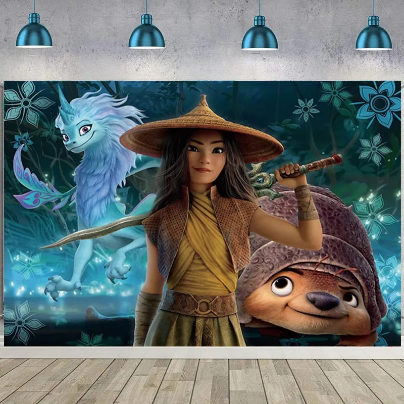 

Raya And The Last Dragon Photography Backdrop Kids Birthday Party Custom Photo Background Baby Shower Photocall Banner Studio