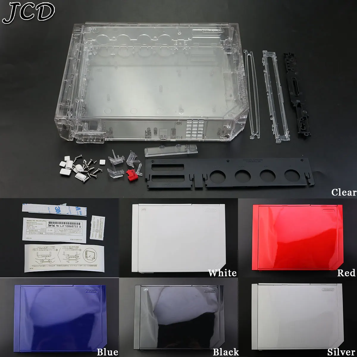 

JCD With retail packing cover housing case for wii Nintend wii console replacement housing shell with full retail parts