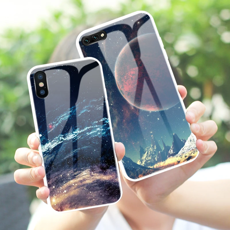 Роскошный чехол для телефона из закаленного стекла iPhone 11 Pro Max X XS XR 8 7 6 6S Plus