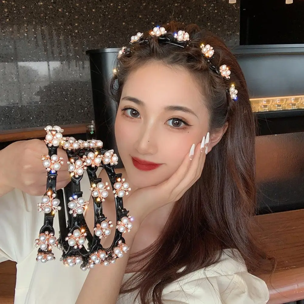 

Chic Alice Pearls Elegant Hairbands Men Women Sports Headband Double Bangs Hairstyle Make Up Hairpins Fashion Hair Accessories