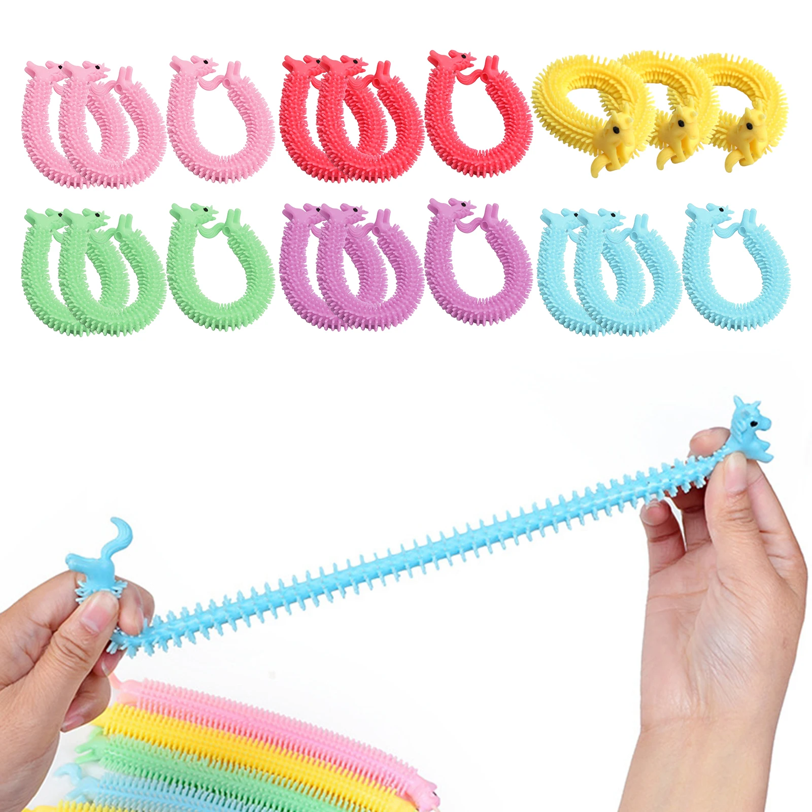 

Stretchy String Sensory Toys Special Needs Stress Anxiety Reliever Squeeze Decompression Sensory Stretch Toy