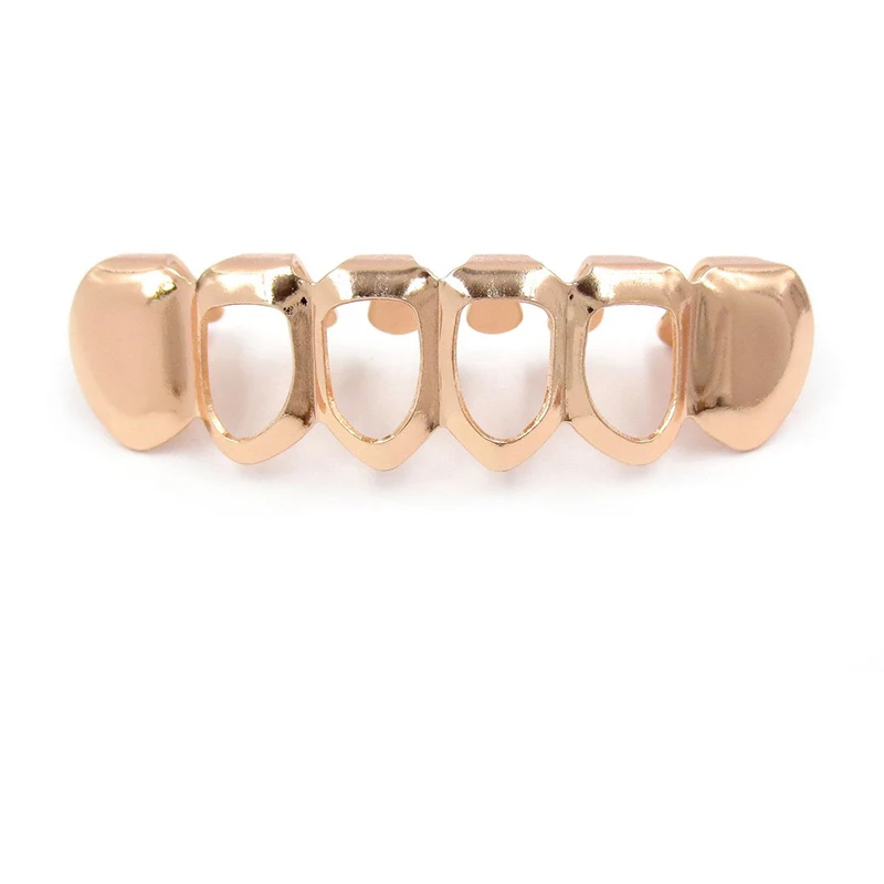 Новый пользовательский Fit рок стиль золотой цвет хип-хоп Полые Открытый лицо зубы