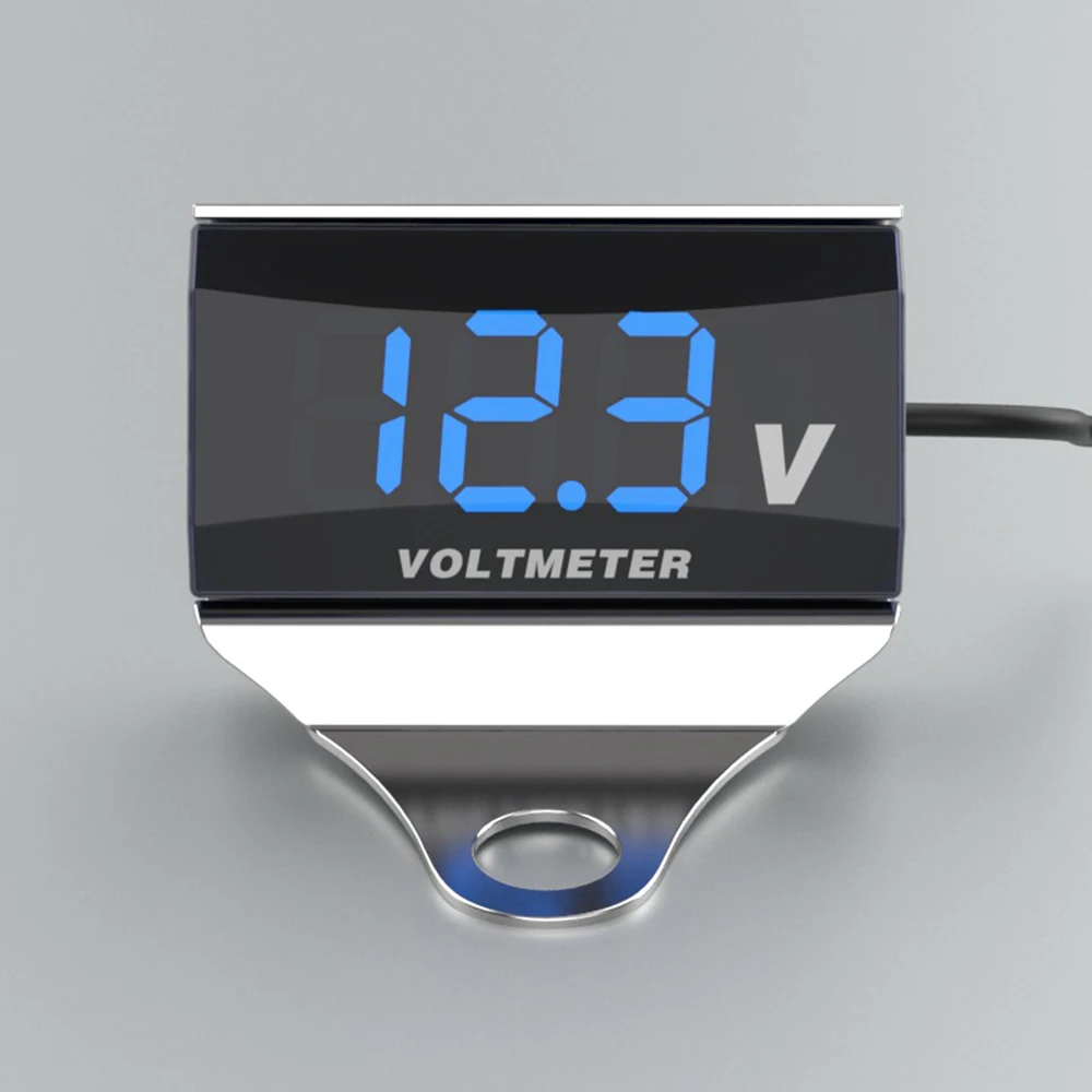 

DC10-150V Digital Voltmeter Motorcycle Accessories with LED Display Waterproof Voltage Tester Battery Moniter Gauge with Bracket