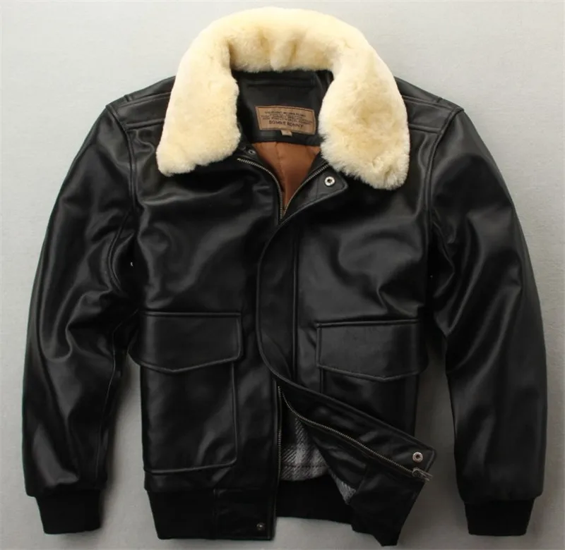 Мужская мотоциклетная куртка-пилот куртка-бомбер из натуральной кожи