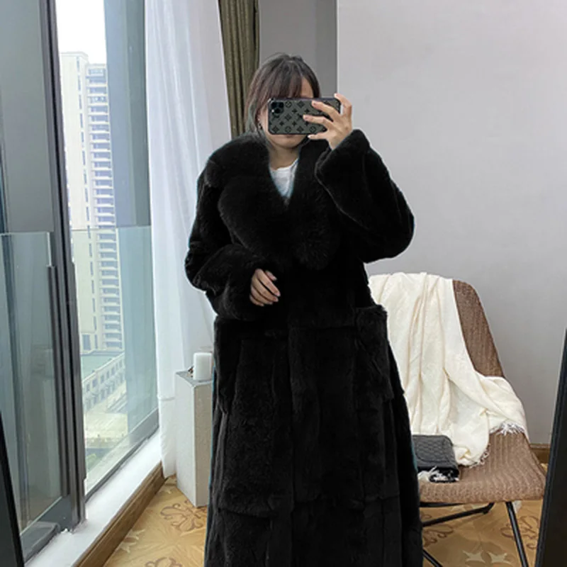 Mink Coat Faux Fur Coat Women 2021Winter New Fashion Long Teddy Coat Oversize Elegant Thick Warm Outwear With Belt Plus Size 5XL