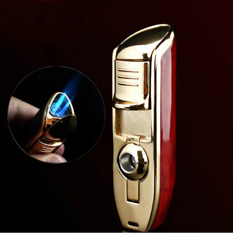

Butane Three Straight Blue Flame Lighter JOBON Metal Windproof Spray Gun Cigarette Lighter Cigar High-end Smoking Set