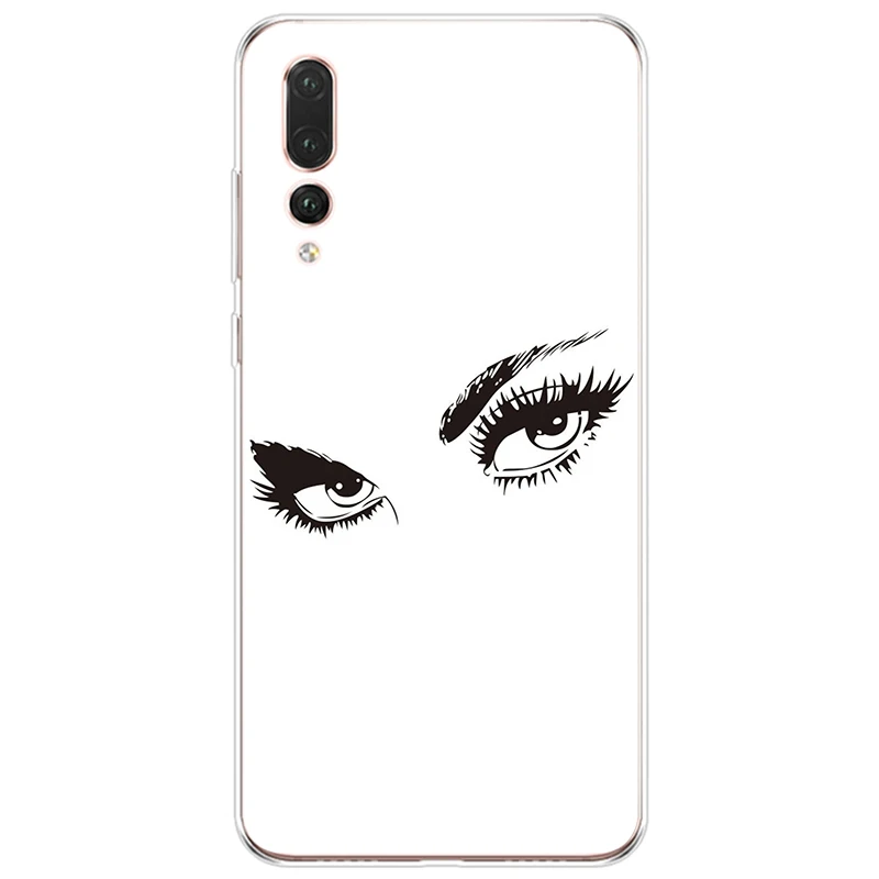 Eyelash And Eyebrow Drawing Cover Soft Silicone TPU Phone Case For Huawei P9 P10 P20 P30 lite PRO PLUS | Мобильные телефоны и