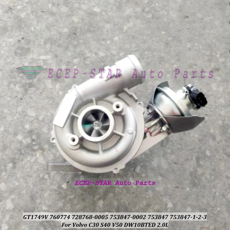 

GT1749V 760774 728768-0005 753847-0002 728768 753847 753847-1 753847-2 753847-3 Turbo For Volvo C30 S40 V50 DW10BTED 2.0L