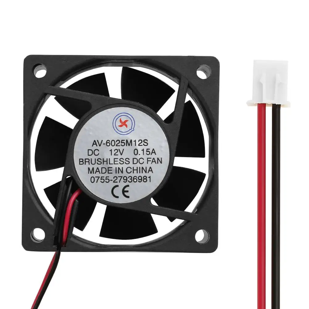 

Низкий уровень шума AV-6025M12S DC12V 0.15A 60x60x25 мм Бесщеточный Охлаждающий вентилятор