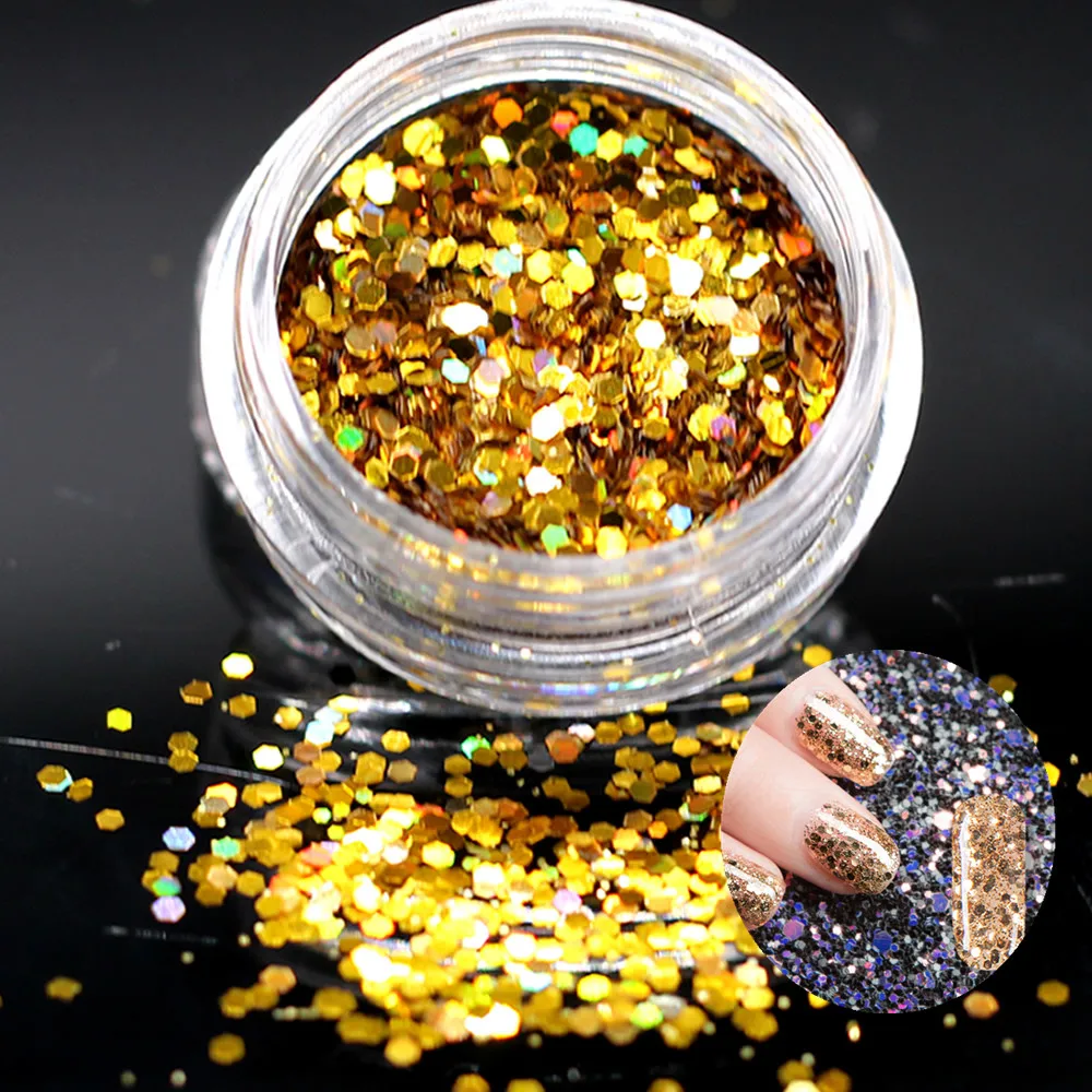 1 шт. продажа 12 Цветов лазерный декорированные золотыми блестками Уход за ногтями