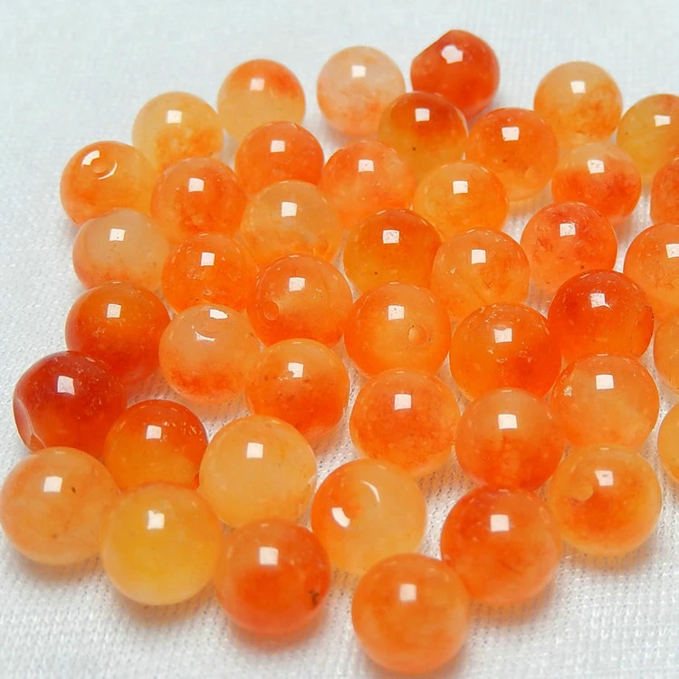 Handmade DIY loose beads 6-10 mm orange emerald bracelet | Украшения и аксессуары