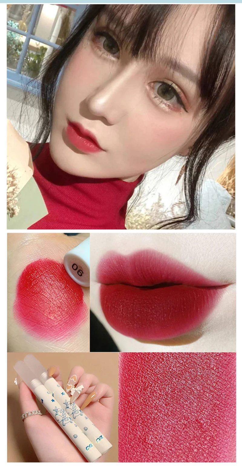 

Lip Glaze Matte Moisturizing Lip Gloss Long-lasting Lipstick Cosmetics Nourishing Hydrating Natural Lips Makeup For Women TSLM1