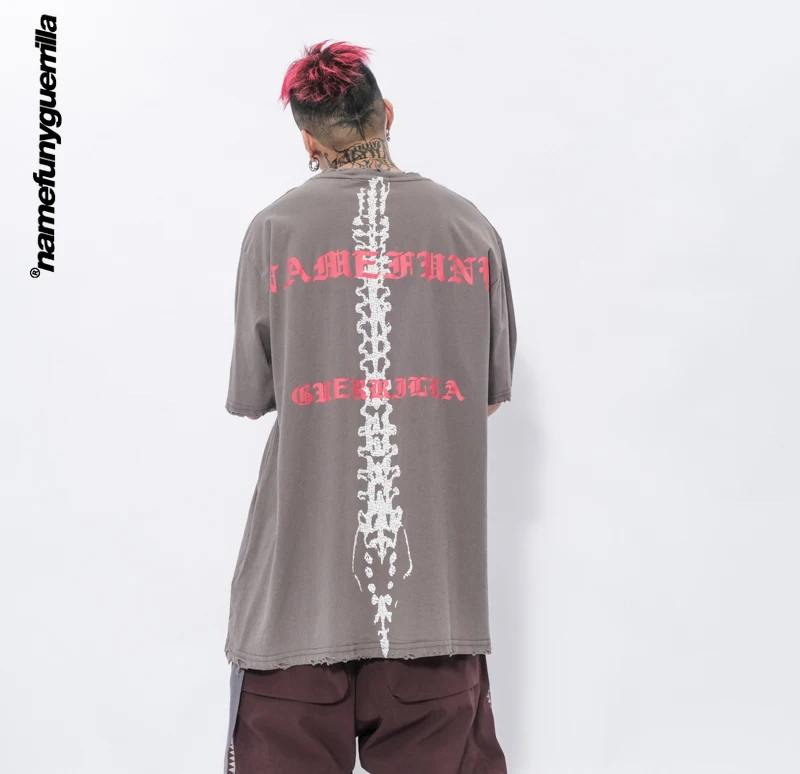 

Namefunyguerrilla Oversized t shirt HIP HOP harajuku graphic t shirts gothic retro t shirt summer Cotton baggy Tees LSD47
