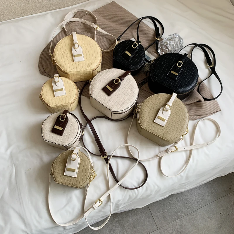 

Vintage Summer Cross Body Bags for Women 2021 High Quallity PU Leather Crossbody Bag Round Handbag Summer round shoulder bag