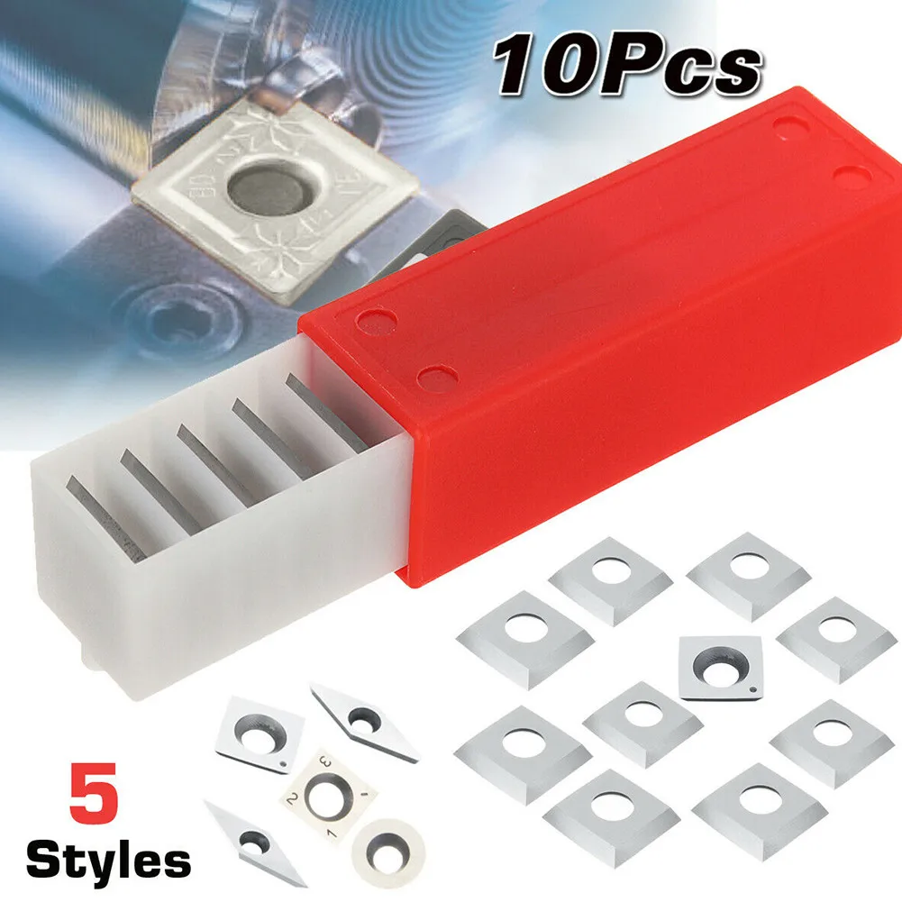 

10pcs Wood Turning Carbide Inserts For Lathe Tool Holder Indexable Chisel Cutter For CNC Woodworking Turning Cutters