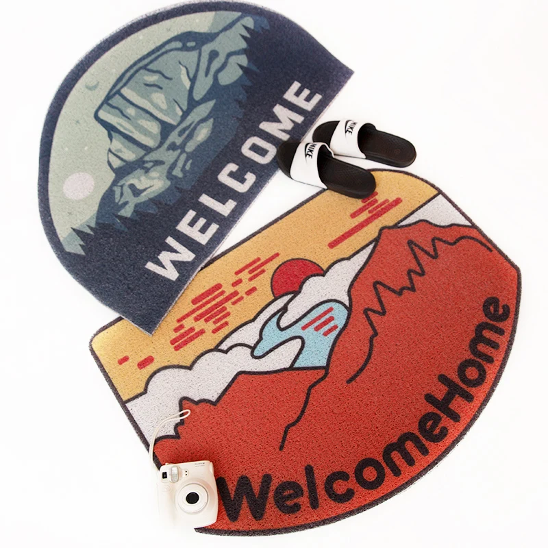 

New 40x60 Entrance Door Mat Carpet Living Room Mat PVC Silk Loop Home Mat Carpet Anti-slip Mat Custom Pattern And Size Door Mat