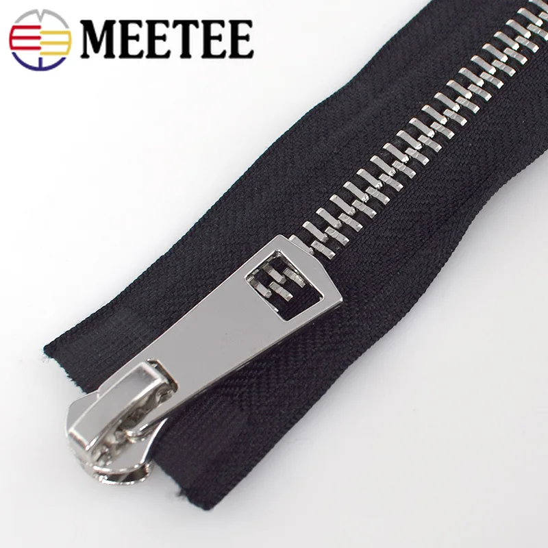 2 шт. Cremallera Металл 8# двойной слайдер Металлические молнии Экологически чистая открытая молния для шитья пуховых пальто одежды аксессуары