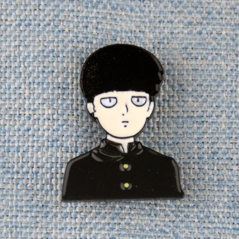 Аниме Mob Psycho 100 металлический воротник нагрудная булавка толпа эмалированная