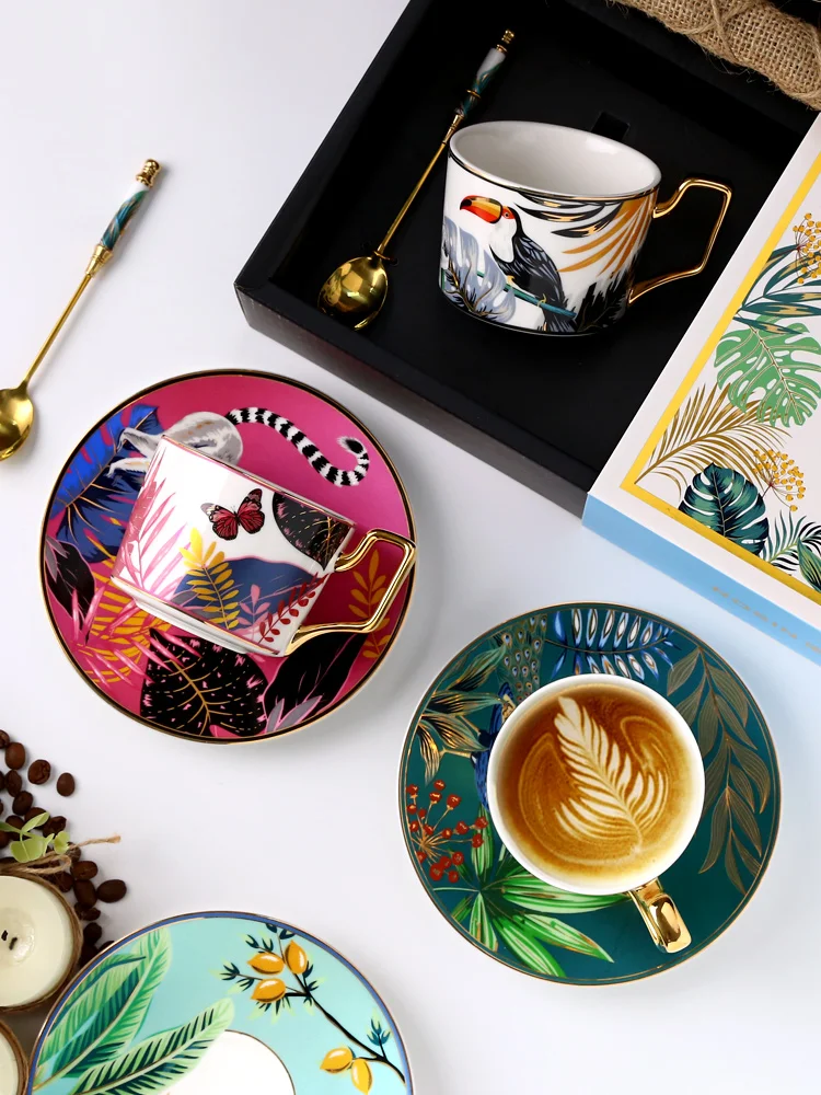 

Light Luxury Coffee Cup European Ceramic Coffee Cup And Saucer Set Small Exquisite Household Afternoon Teacup Water Cups