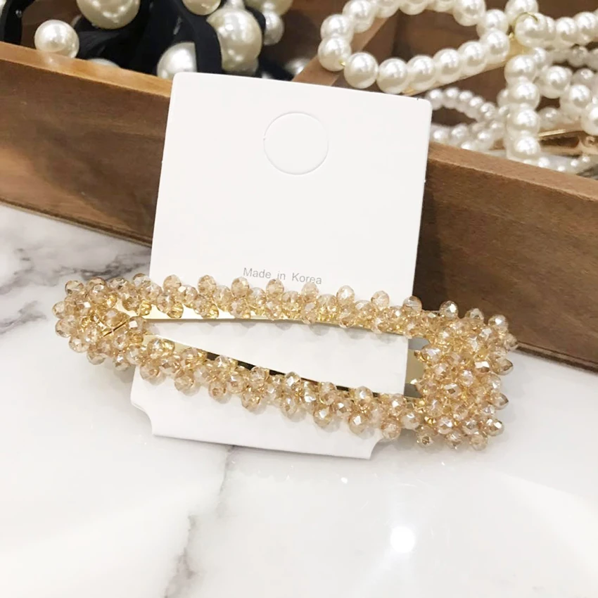 

1pcs Crystal Women Hair Clips Hairclip Women's Girls Hair Holder Barrette for Hair Styling Tools Simple Style Side Glip