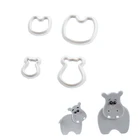 Гиппопотамус помадка для украшения торта сахарное ремесло плунжерный резак Цветочная форма формочки для печенья бисквитный торт